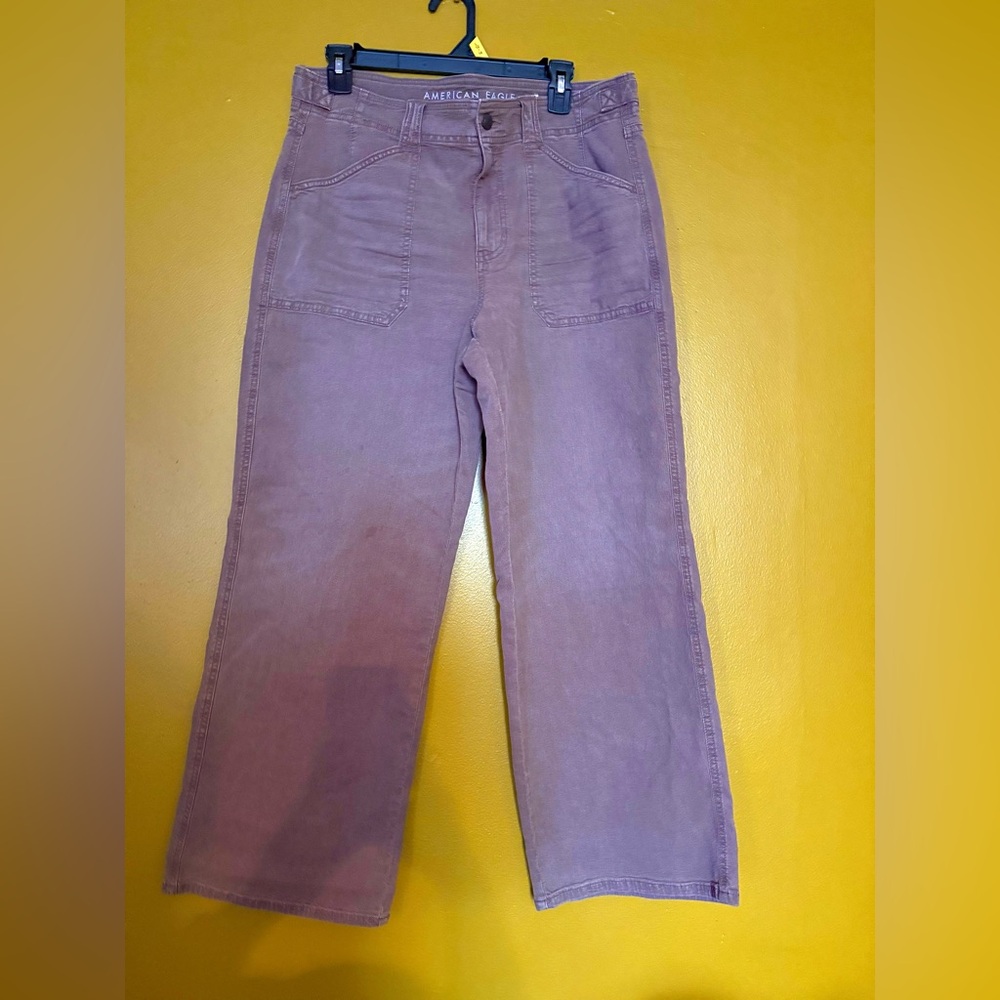 American Eagle Brown Wide Leg Petite Jeans
